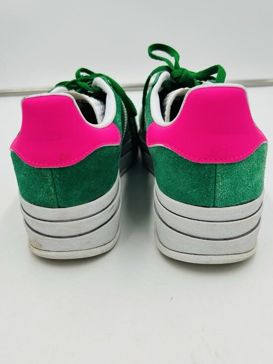 adidas Gazelle Bold Green / Lucid Pink Suede Platform Sneakers Womens Size 8 US - Picture 7 of 9